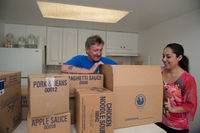 Unpacking food.